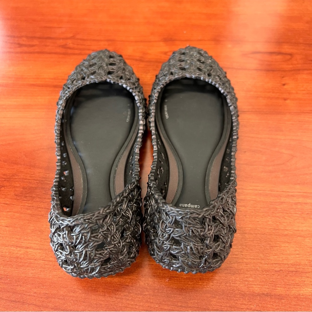 Mel by Melissa & Campana Girls Zig Zag black Copper Jelly Ballet Size 1 (U.S.) - Picture 12 of 15